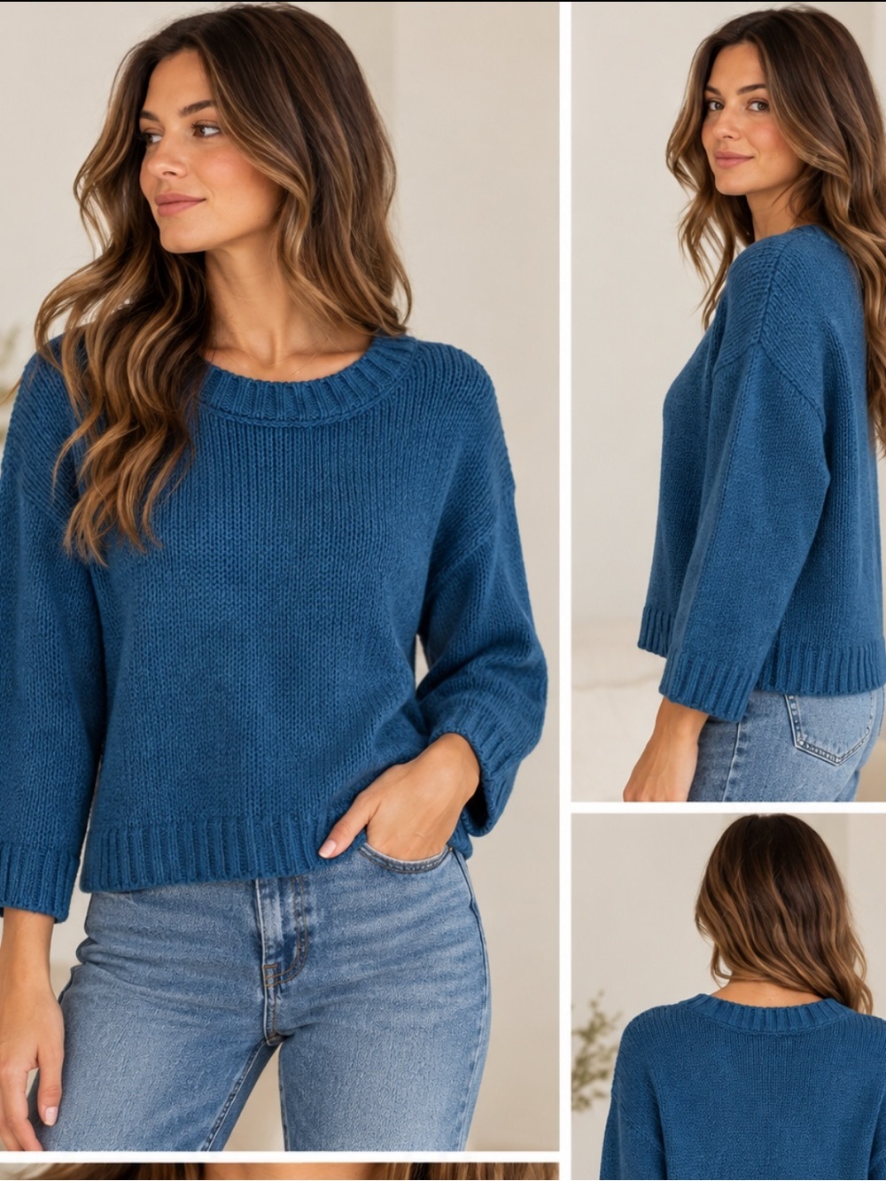 Ugg Blue Chunky Knit Sweater Size-Small Coastal Casual